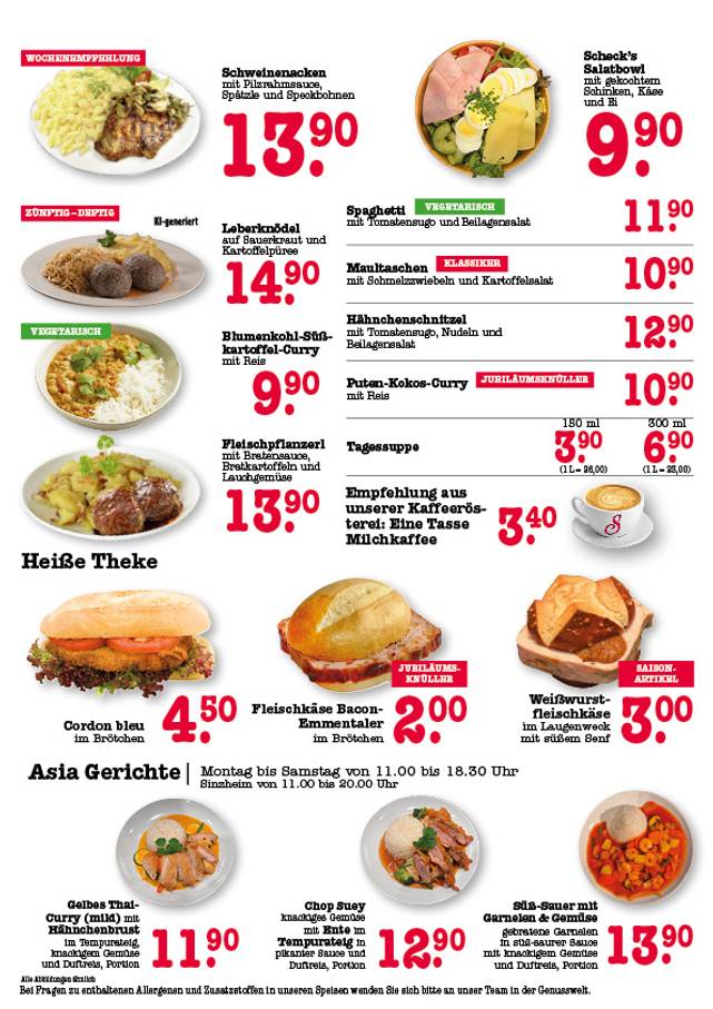 Öffnet die Wochenkarte als PDF Quelle: Scheck-in Center aktuelle Speisekarte für die Scheck-in Gastronomie