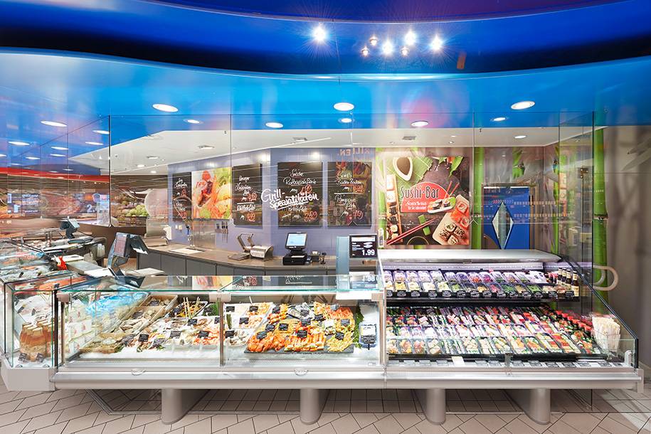 Sushibar und Grill-Theke