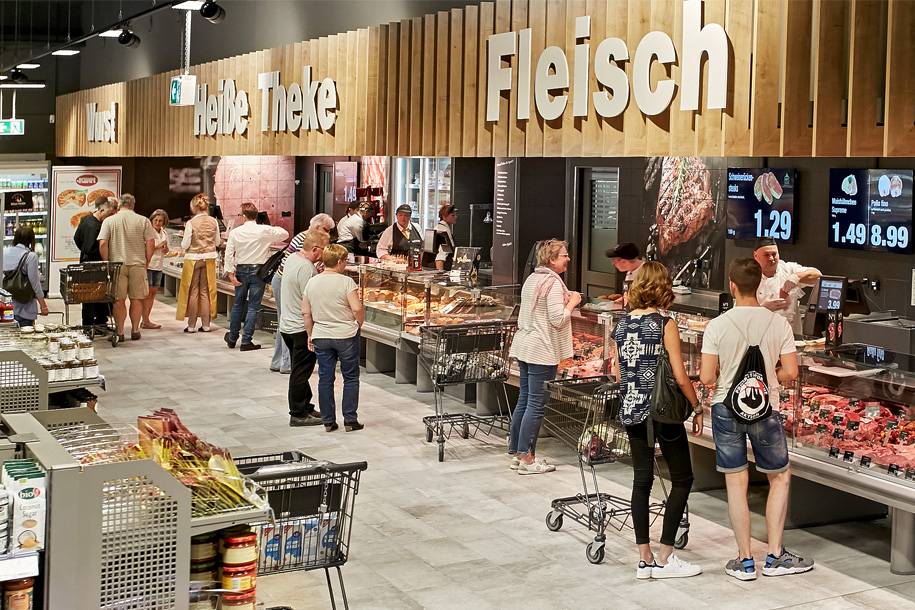 Heiße Theke und Fleischtheke