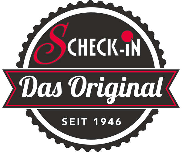 Scheck-in Das Original seit 1946 Stempel