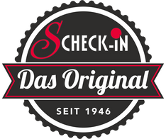 Scheck-in Das Original seit 1946 Stempel