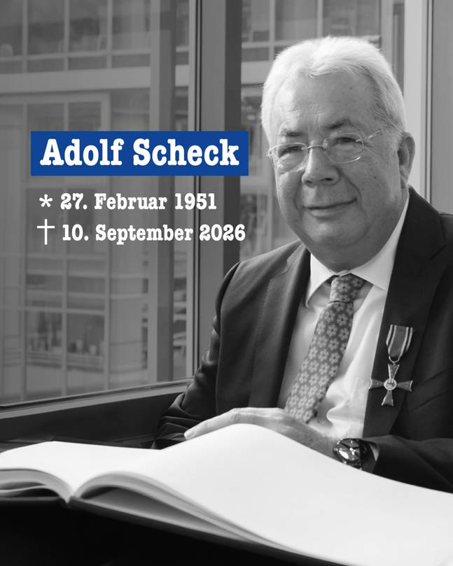 Adolf Scheck *27.02.1951  +10.09.2026